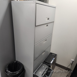 Hon Grey 5 Drawer Lateral File Cabinet, Locking
